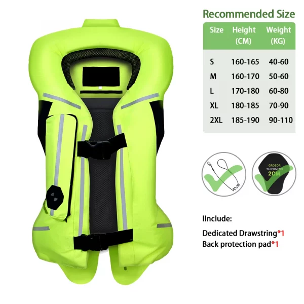 Sb2fb133ed029431fa99d722247d0d5ecj.webp New Motorbike Body Armor Motorcycle Air Bag Vest Motor Air-bag Vest Motocross Racing Riding Airbag System Anti-fall CE Protector