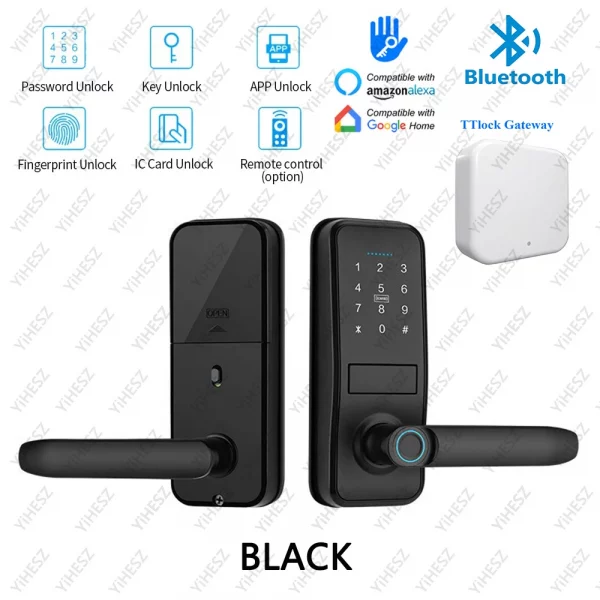 Tuya TTlock Smart Door Lock Fingerprint Door Lock Password Fingerprint IC Card Key APP Remote Unlock Eletronico Digital 도어락
