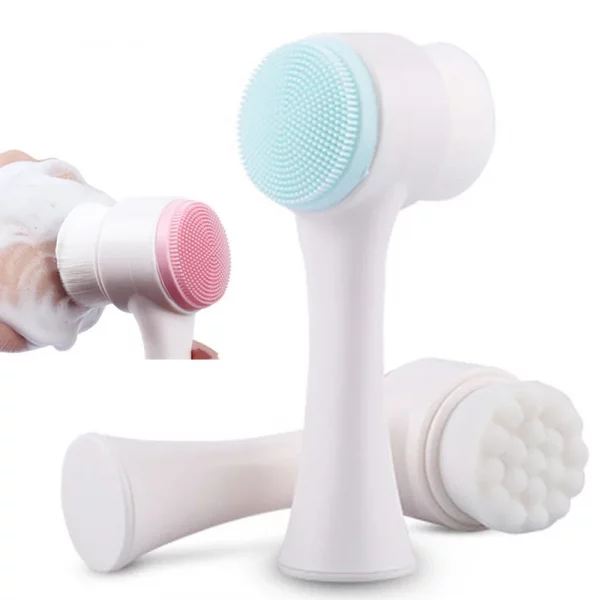 Sb6ca45339b754050942d8034ec022bc0t.webp Silicone Facial Facial Cleansing Brush Manual Massage Facial Cleansing Brush Soft Bristles Silicone 3D Double-Sided Face Brushes