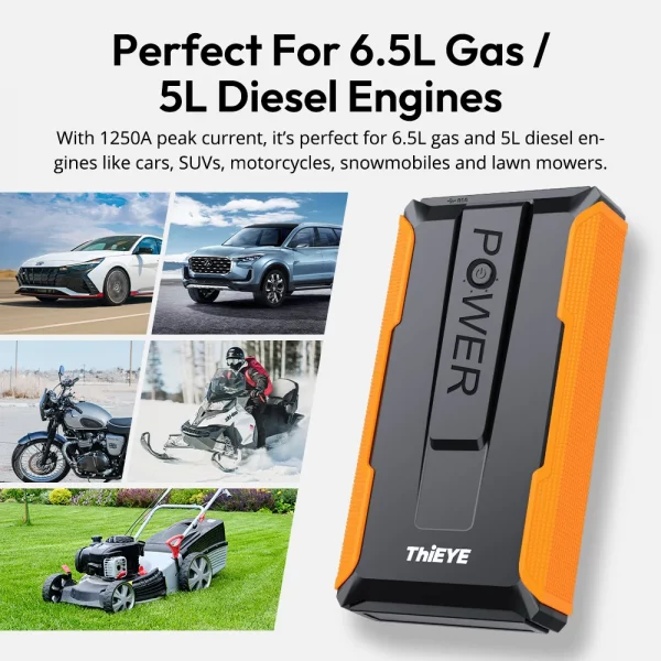 7200mAh Car Jump Starter Power Bank 1250A Portable Battery Booster Charger Starting Device 12V Car Battery Booster