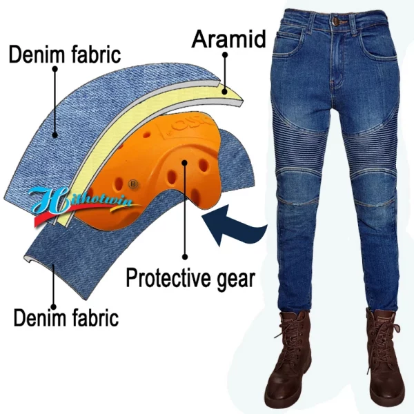 Sba540ec7bcfc47b8b3f532db09c8183fs-1.webp New Kevlar Women's Motorcycle Jeans Woman Moto Pants Protective Gear Riding Touring Motorbike Trousers Black Motocross Pants XXS