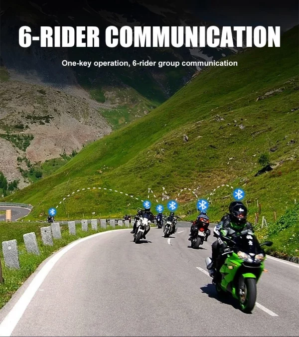 Sba698a6be800431d94c651d87315895fI.webp Mornystar S8 Intercom Bluetooth For Motorcycle Helmet Headset FM Music Sharing Helmet Communicator Up to 6 Rider