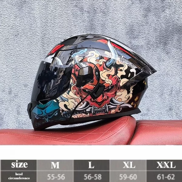 New Motorcycle Professional Racing Flip Up Helmet ABS Material Modular Dual Lens Bluetooth Helmets DOT  full face helmet