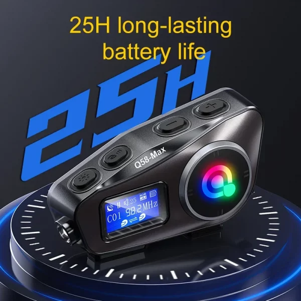 Bluetooth Motorcycle Intercom Helmet Headset 1000M Wireless Communication Interphone With Ambient Light Waterproof Headphone