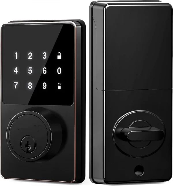 Smart Lock with password, Keyless Entry Door Lock with Touchscreen Keypads, Easy to Install, App Unlock, 50 User Codes