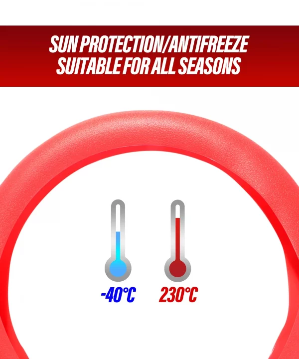 Anti-Slip Silicone Steering Wheel Cover - Universal Fit, Soft & Odorless Fits 14''/15''/16'' Wheels, Durable & All-Season