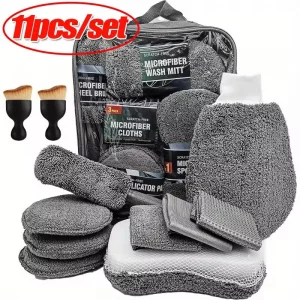 Car Interior Cleaning Essentials Cleaning Tools Microfiber Car Cleaning Kit Tire Brush Scratch Removal Pads Detailing Sponges