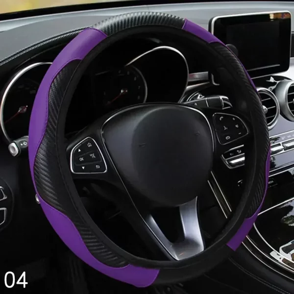 Car Steering Wheel Cover Breathable Anti Slip PU Leather Steering Covers Suitable 37-38cm Auto Decoration Car Accessories
