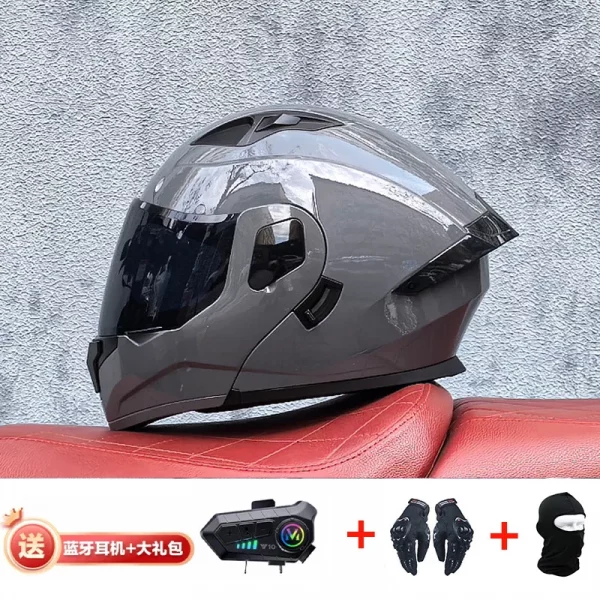 New Motorcycle Professional Racing Flip Up Helmet ABS Material Modular Dual Lens Bluetooth Helmets DOT  full face helmet