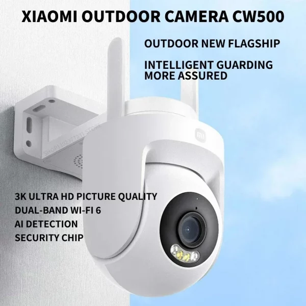 Xiaomi CW500 Outdoor Camera - WiFi 6 Security CCTV with 3K Ultra HD Full-Color Night Vision IP66 Smart Home Protection
