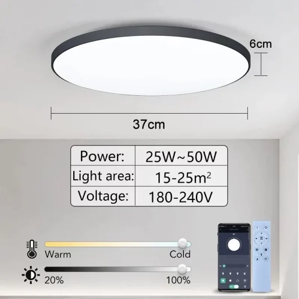 Smart Led Ceiling Lamp 36W 50W 220V Dimmable Modern Led Ceiling Lights With APP Remote Control For Bedroom Living Room