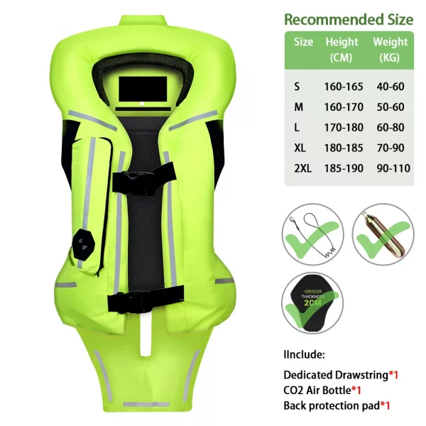 Sc3bc315c863d49eca5bfc378b40e4869I.webp New Motorbike Body Armor Motorcycle Air Bag Vest Motor Air-bag Vest Motocross Racing Riding Airbag System Anti-fall CE Protector