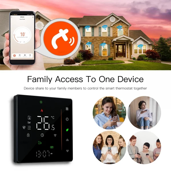 Smart WiFi Thermostat for Floor Heating&Cooling System Compatible with Gas Boiler Heat Pump HVAC Control Controller/Actuator