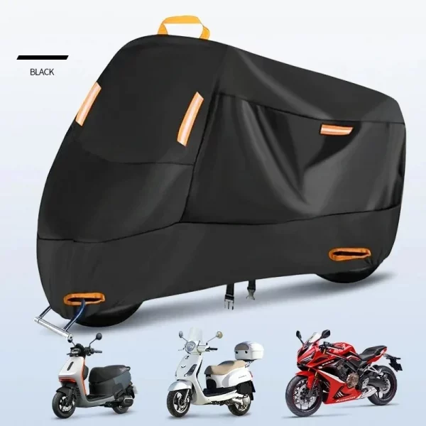Sc7fa068774084485a9f0aef7a2b501540.webp Outdoor Motorcycle Cover Waterproof Thickened Polyester Tarpaulin UV Protective Scooter Cover for Motorcycles