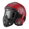 Retro Helmet Motorcycle Open Face Helmets PU Leather Casco Moto Helmet Vintage Capacete De Moto Motorcycle Equipments ECE DOT