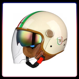 Retro Semi-open Motorcycle Helmets Men Women DOT ECE Open Face Helmets Daul Lens Cascos Para Motos 3/4 Open Half Helmet