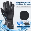 Rechargeable Heated Gloves 3 Temperature Levels Waterproof Electric Winter Gloves Hand Warmer for Outdoor Cycling Skiing Hiking