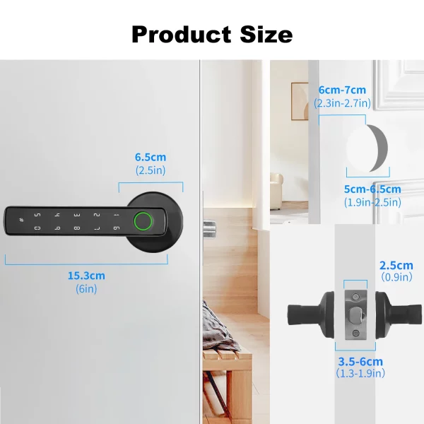 Scd3832866e5d49bbb19f63a769a905b9O.webp Smart Lock For Main Door Tuya Smart Home Fingerprint Electronic Door Lock APP Remote Unlocking Residential Automation With Alexa