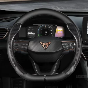 Car Steering Wheel Cover For SEAT Tarraco Arona Ateca Ibiza Toledo Mii Leon Arosa Exeo ST FR Microfiber Leather 37-38cm Non-Slip