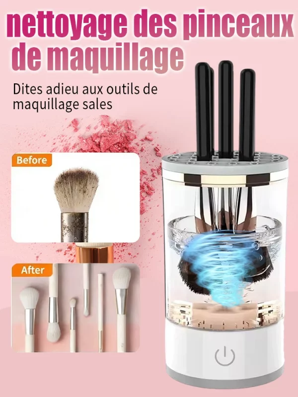 Makeup Brush Cleaner Machine USB Powered Electric Make-Up Brush Cleaner Dryer Dust-Proof for All Size Beauty Makeup Brushes Set