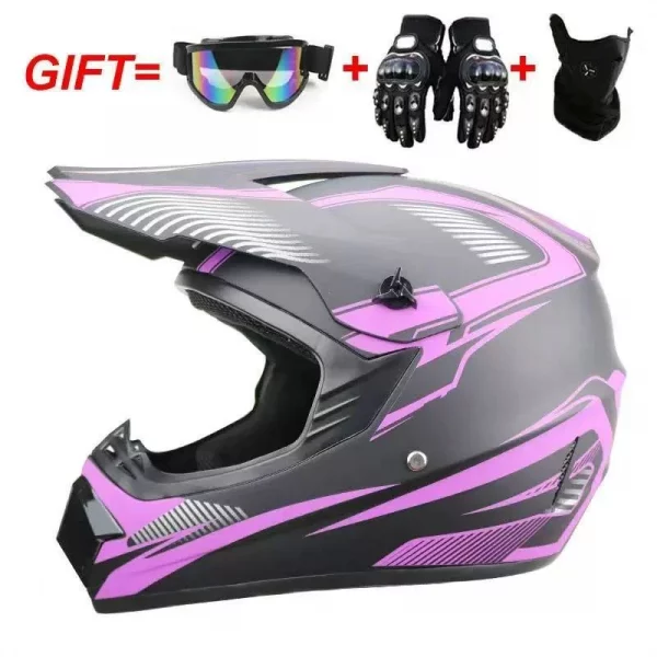 Motocross Helmet Full Face Helmet For Adult Dirt Bike Off-Road UTV ATV Helmet Goggles Gloves And Face Mask Matte