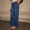 Women's New Europe and the United States High-Waisted Jeans Women's 2025 Spring Thin Wide-Leg Retro Temperament Straight Pants