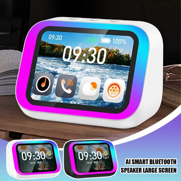 Sd8a6593278804d72b3ab879ea4ec952fO.webp Smart Alarm Clock Bluetooth Speaker AI Intelligent Wireless Weather Display Night Light Music Stories Player Perfect Gift