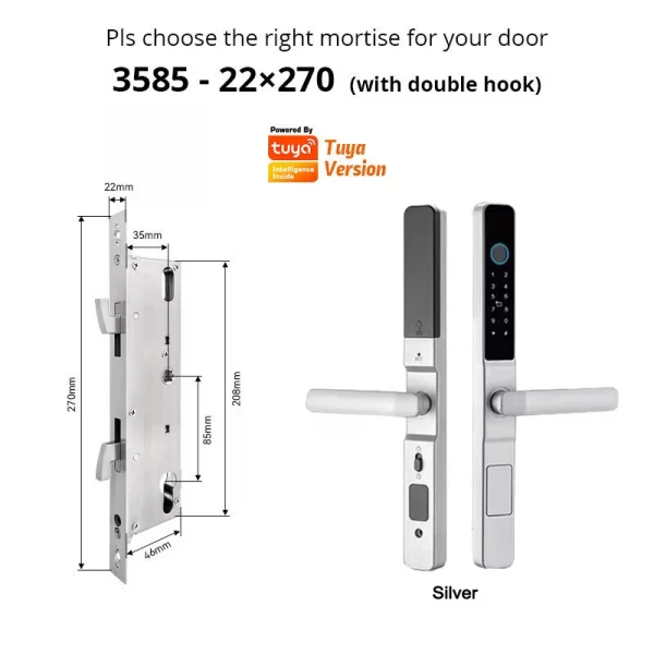 Sd9e0005b26464ee98bf28726260e0351H.webp Smart Door Lock Waterproof Aluminum Electronic Sliding Door Lock Tuya Fingerprint Biometric Password NFC Card Remote APP Control