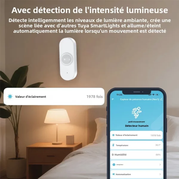 Smart Zigbee Human Presence Sensor 24G Mmwave Radar Motion Light Detector Smart Home Optional Temperature And Humidity Detection