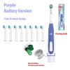 Sonic Electric Toothbrush Rounded 3D Vibrate Teeth Brush Rotation Gum Care Soft Bristle Heads Battery Power Teeth Whitening