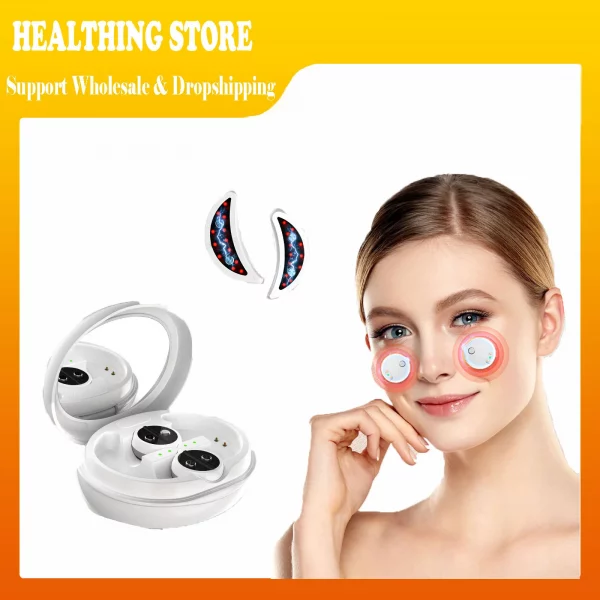 Eye Facial Massager Beauty Device Vibration 3 Levels EMS Instrument Dark Hot Circle Relieve Infrared Hot Compress Eye Firming