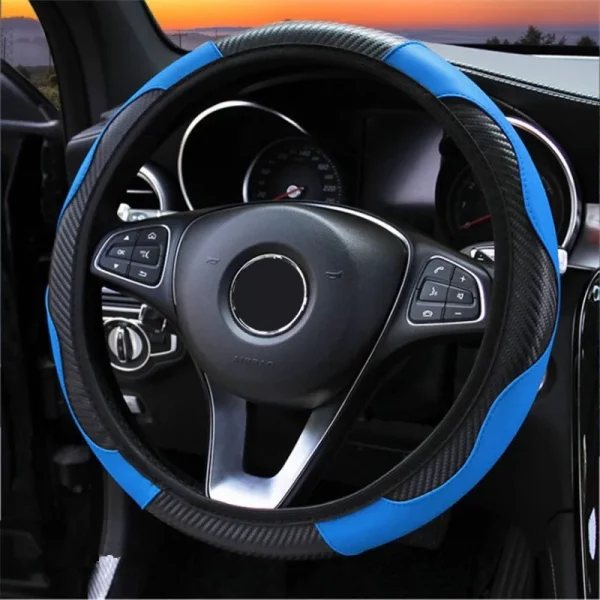 A Car Steering Wheel Cover，Universal15Inch Non-Slip Automobile Steering Wheel Protective Cover Car Decoration Accessories