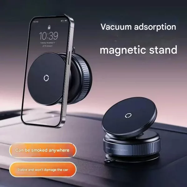 Adjustable Vacuum Magnetic Suction Cup Phone Holder, Suitable for Car/Gym/Mirror/Smooth Surfaces Hands-Free Stand, Compatible