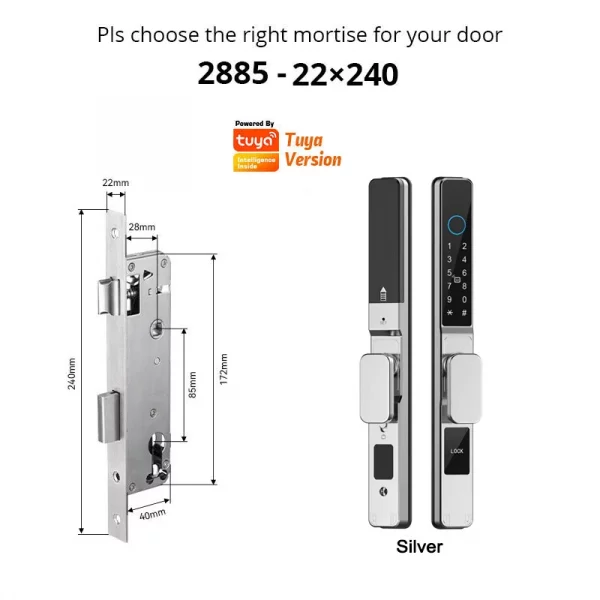 Se1a268d675c0449eb89915d04962fd1bU.webp Smart Door Lock Waterproof Aluminum Electronic Sliding Door Lock Tuya Fingerprint Biometric Password NFC Card Remote APP Control