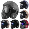 Retro Helmet Motorcycle Open Face Helmets PU Leather Casco Moto Helmet Vintage Capacete De Moto Motorcycle Equipments ECE DOT