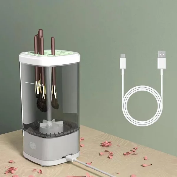 3-in-1 Electric Makeup Brush Cleaner - Automatic Washing & Drying, Type-C Charging, Fast & Deep Cleaning for Cosmetic Brushes