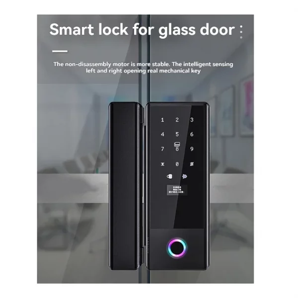 ELECT-Tuya Smart Home Fingerprint Lock With Biometric Access For Sliding Glass Doors Electronic Glass Door Lock