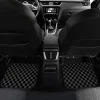 [Absorbent Car Floor Mats] 4pcs Universal Fit Car Floor Mats Set - Absorbent, Non-Slip, Washable Polyester Fiber - Checkered Pat