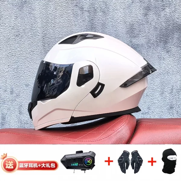 New Motorcycle Professional Racing Flip Up Helmet ABS Material Modular Dual Lens Bluetooth Helmets DOT  full face helmet