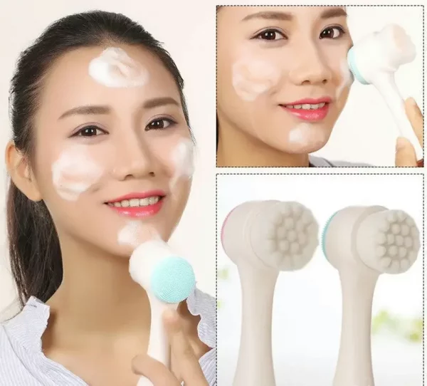 Sec7d9f63e48a4a94880d56761ffabf7dd.webp Silicone Facial Facial Cleansing Brush Manual Massage Facial Cleansing Brush Soft Bristles Silicone 3D Double-Sided Face Brushes