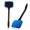 Car Window Cleaner Brush Kit Microfiber Windshield Cleaning Tool Auto Interior Glass Wash Wiper Long Handle Reusable Cloth Pad