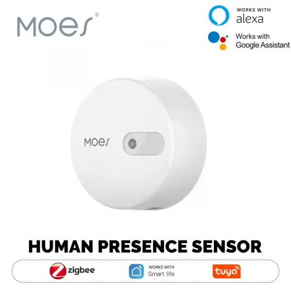 MOES Tuya ZigBee 3.0 Human Presence Sensor ,Radar Wave Detection Sensor for Home Security Smart Human body Exists Sensor