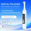 Tooth Polisher, Rechargeable Teeth Whitening Kit, for Teeth Cleaning and Whitening, Equipped with 6 Brush Heads & LED Light, Por