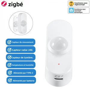 Smart Zigbee Human Presence Sensor 24G Mmwave Radar Motion Light Detector Smart Home Optional Temperature And Humidity Detection