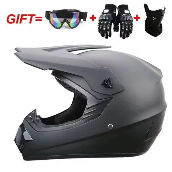 Motocross Helmet Full Face Helmet For Adult Dirt Bike Off-Road UTV ATV Helmet Goggles Gloves And Face Mask Matte