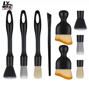 Car Cleaning Brushes Kit Automotive Interior Detailing Dust Brush Vehicle Microfiber Sweeping Brush Car Wheel Hole Wash Tools