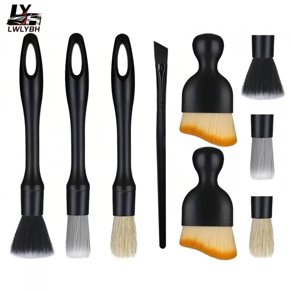 Car Cleaning Brushes Kit Automotive Interior Detailing Dust Brush Vehicle Microfiber Sweeping Brush Car Wheel Hole Wash Tools