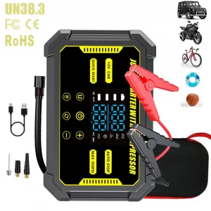3000A Car Jump Starter 22200mAh/16000mAh 1500A Power Bank 150PSI Pump Air Compressor Emergency Battery Booster Power Bank Start
