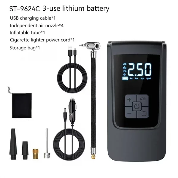 Sf7f6221826714641a3810b11771e0fb5c.webp Wireless Car Air Pump Portable Air Compressor Electric Tire Inflator with LCD Digital Display for Car Motorcycles Bicycle Ball