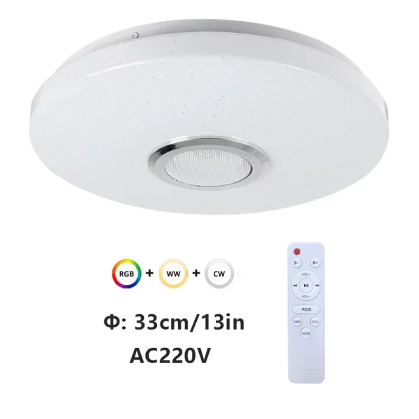 Sf834c815f9b5497c9708d85b72b6717eo-1.webp RGB Smart Home LED Ceiling Light With Speakers For Music APP Remote Control Bluetooth Interior Decoration Bedroom Party